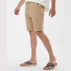 Independent Trading Co. Men's Midweight Fleece Shorts - Sandstone - On Model Side
