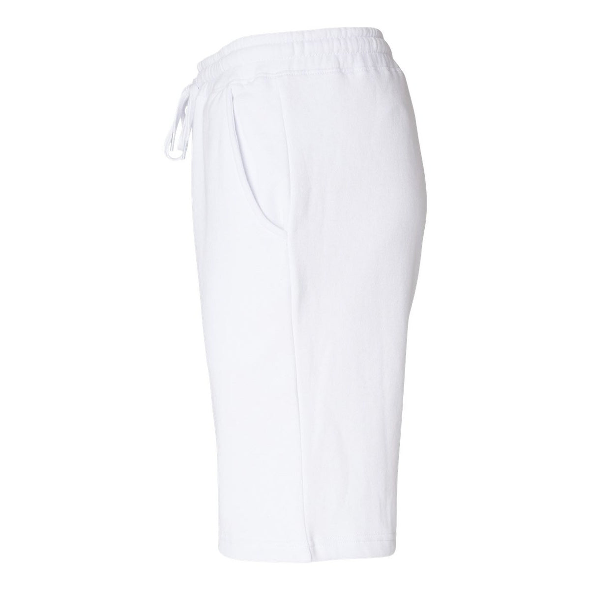 Independent Trading Co. Men's Midweight Fleece Shorts - White - Direct Side