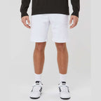 Independent Trading Co. Men's Midweight Fleece Shorts - White - On Model Front