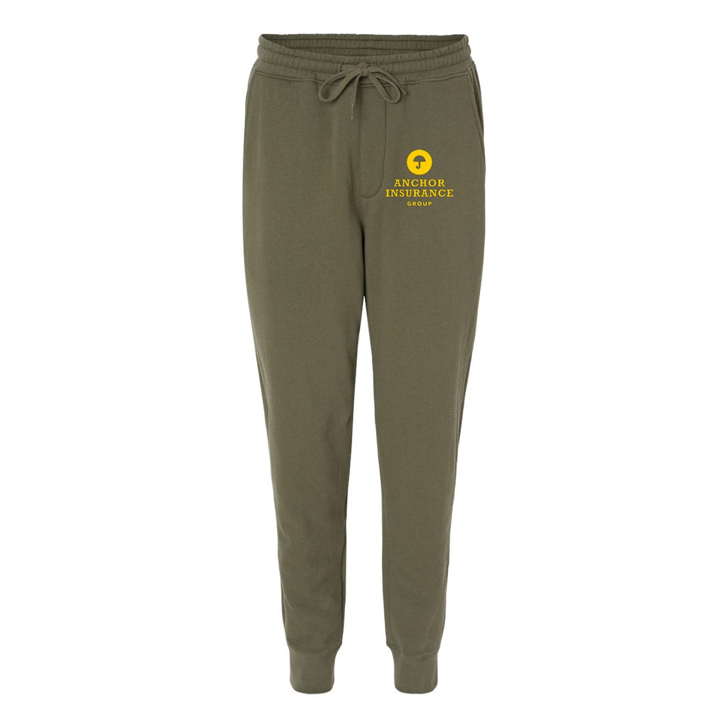 Independent Trading Co. Men's Midweight Fleece Sweatpants - Army - Front