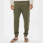 Independent Trading Co. Men's Midweight Fleece Sweatpants - Army - On Model Front