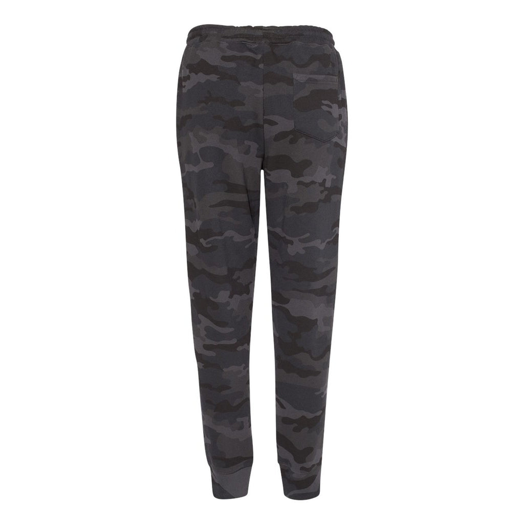 Independent Trading Co. Men's Midweight Fleece Sweatpants - Black Camo - Back