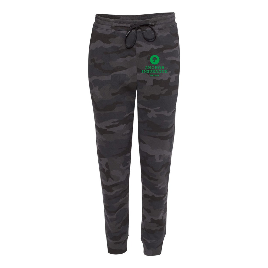 Independent Trading Co. Men's Midweight Fleece Sweatpants - Black Camo - Front