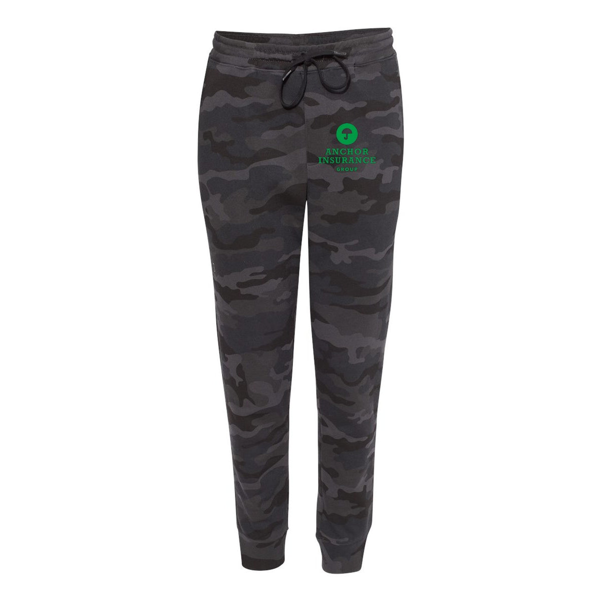 Independent Trading Co. Men's Midweight Fleece Sweatpants - Black Camo - Front