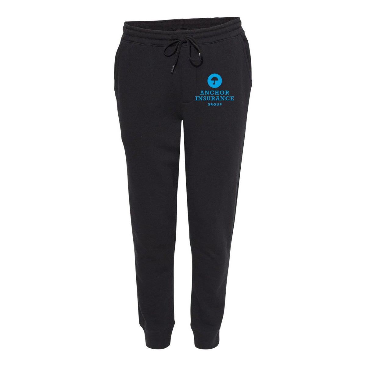 Independent Trading Co. Men's Midweight Fleece Sweatpants - Black - Front