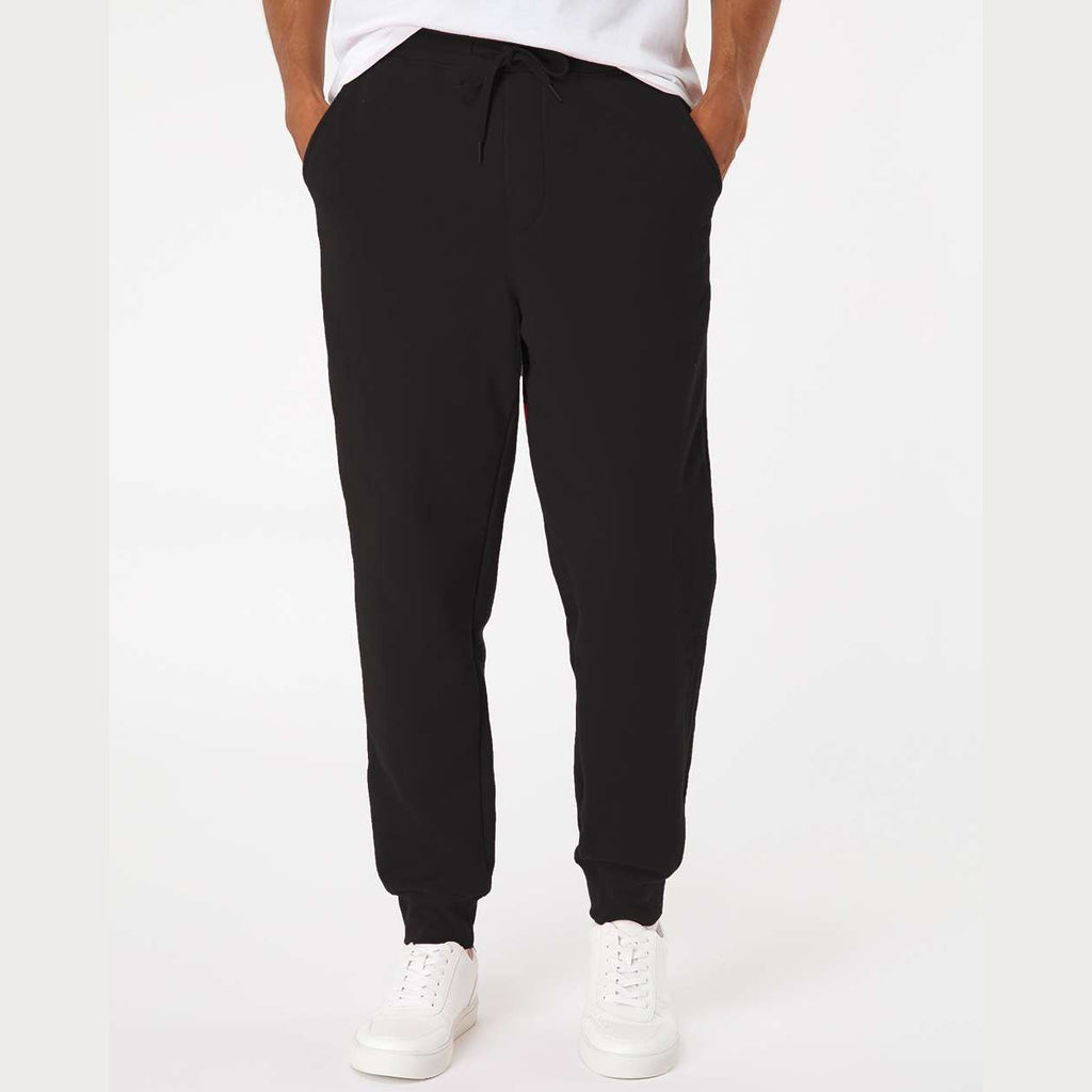 Independent Trading Co. Men's Midweight Fleece Sweatpants - Black - On Model Front