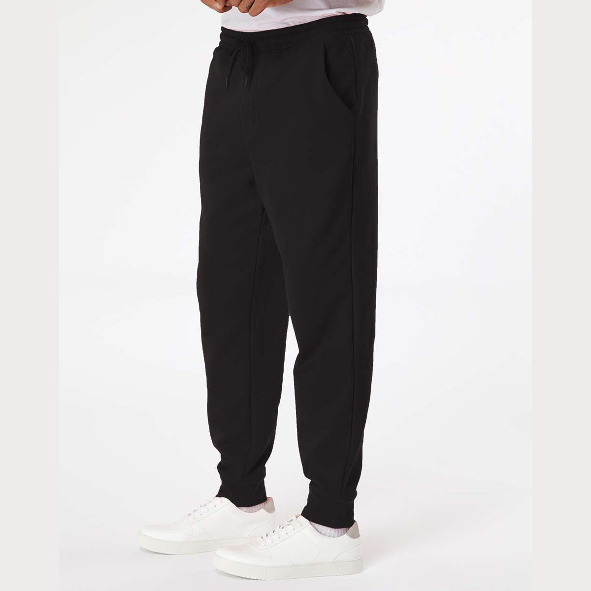Independent Trading Co. Men's Midweight Fleece Sweatpants - Black - On Model Side