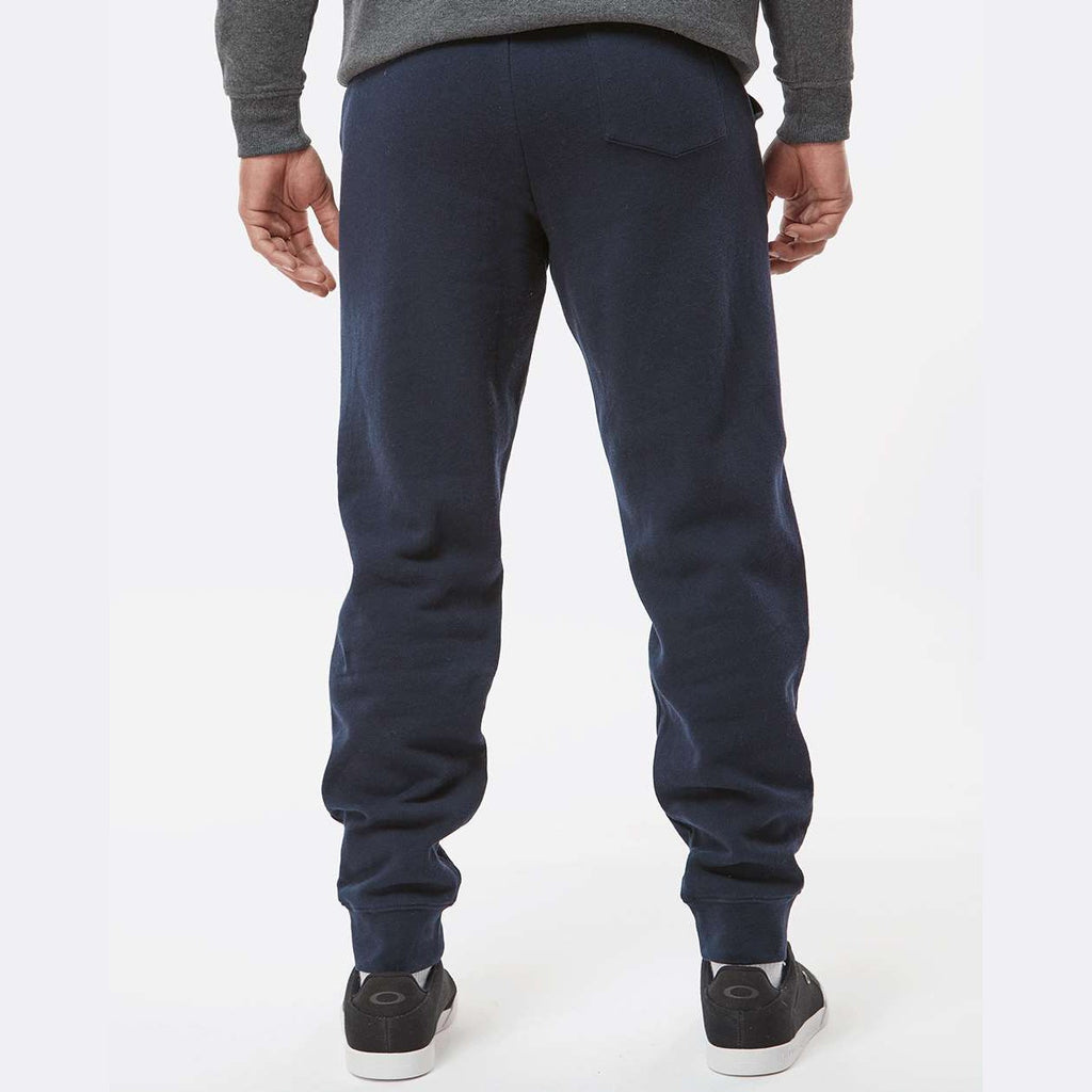 Independent Trading Co. Men's Midweight Fleece Sweatpants - Classic Navy - On Model Back