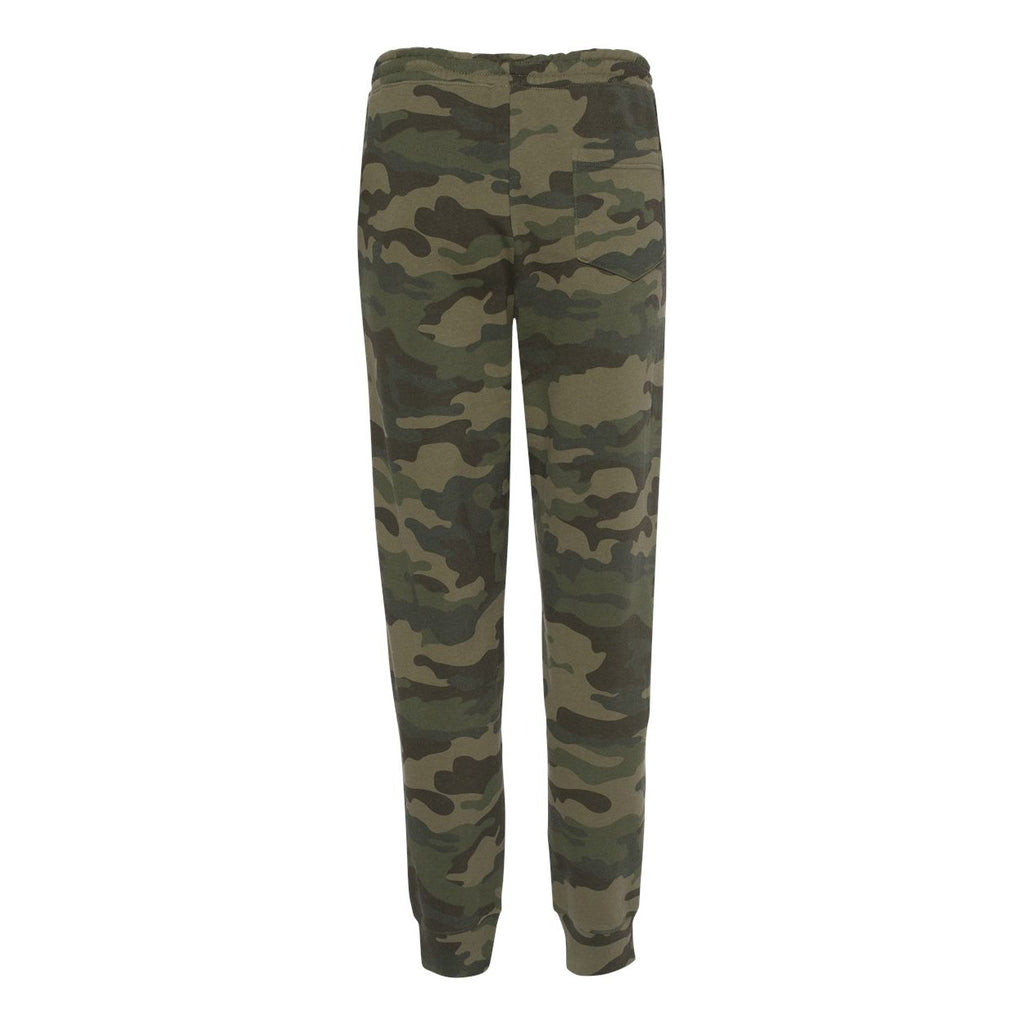 Independent Trading Co. Men's Midweight Fleece Sweatpants - Forest Camo - Back