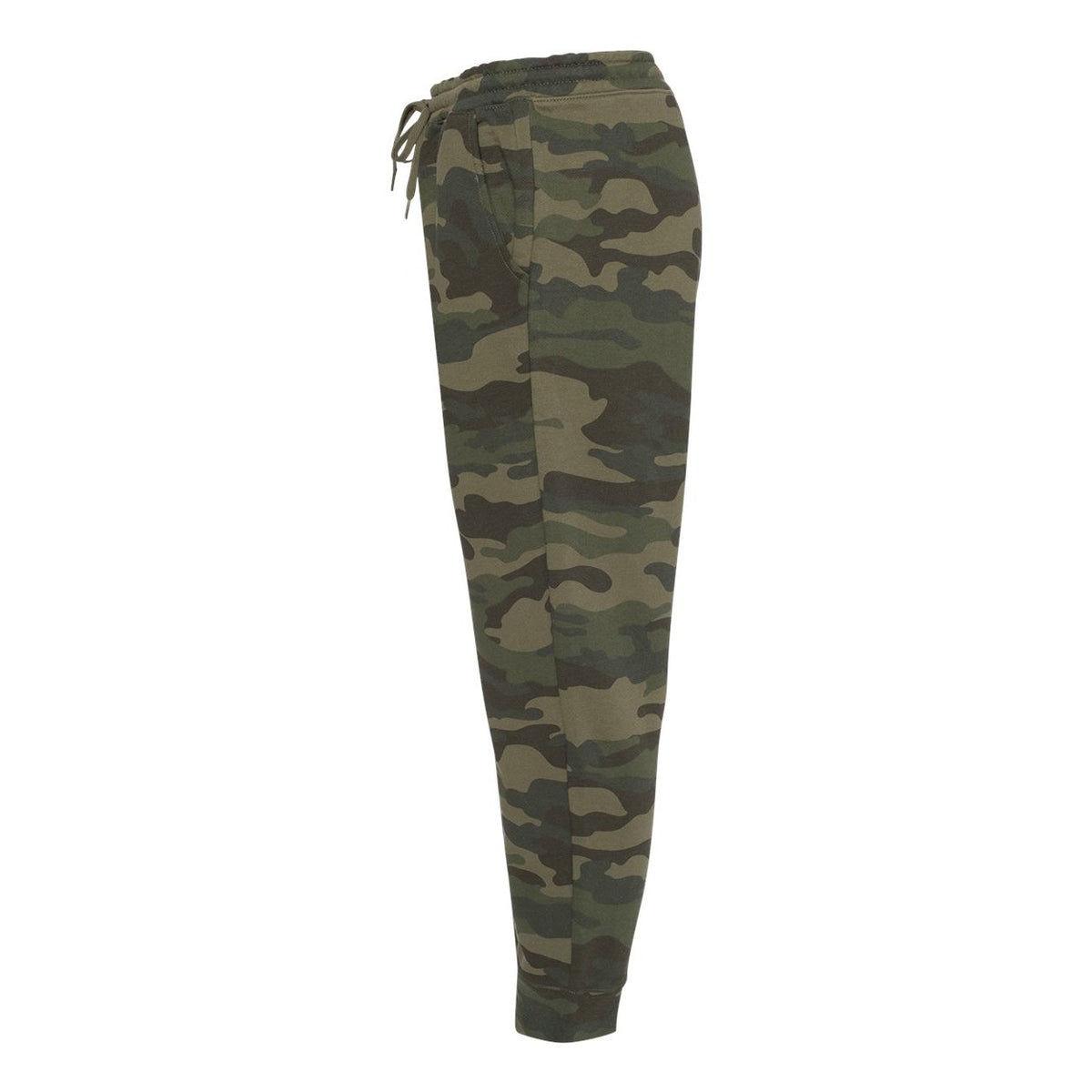 Independent Trading Co. Men's Midweight Fleece Sweatpants - Forest Camo - Direct Side
