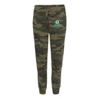 Independent Trading Co. Men's Midweight Fleece Sweatpants - Forest Camo - Front