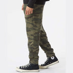Independent Trading Co. Men's Midweight Fleece Sweatpants - Forest Camo - On Model Side