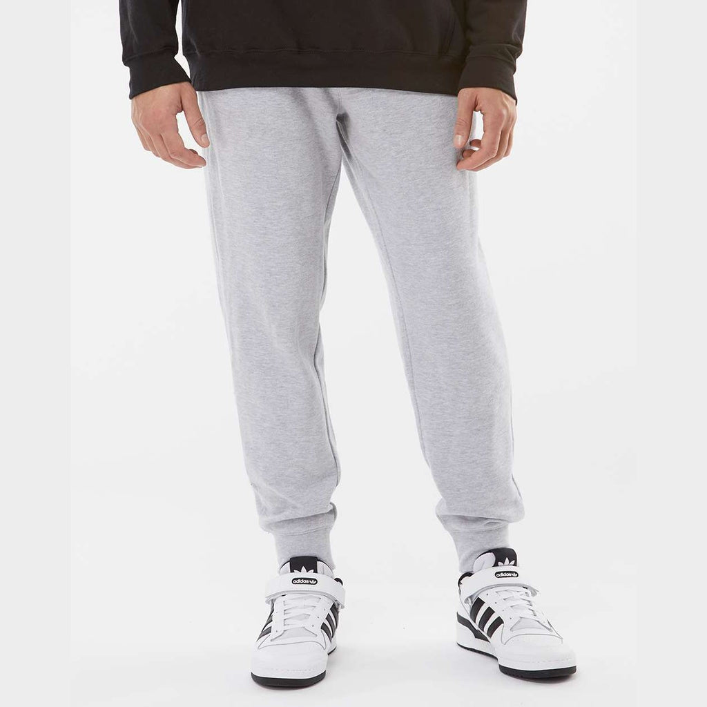 Independent Trading Co. Men's Midweight Fleece Sweatpants - Grey Heather - On Model Front