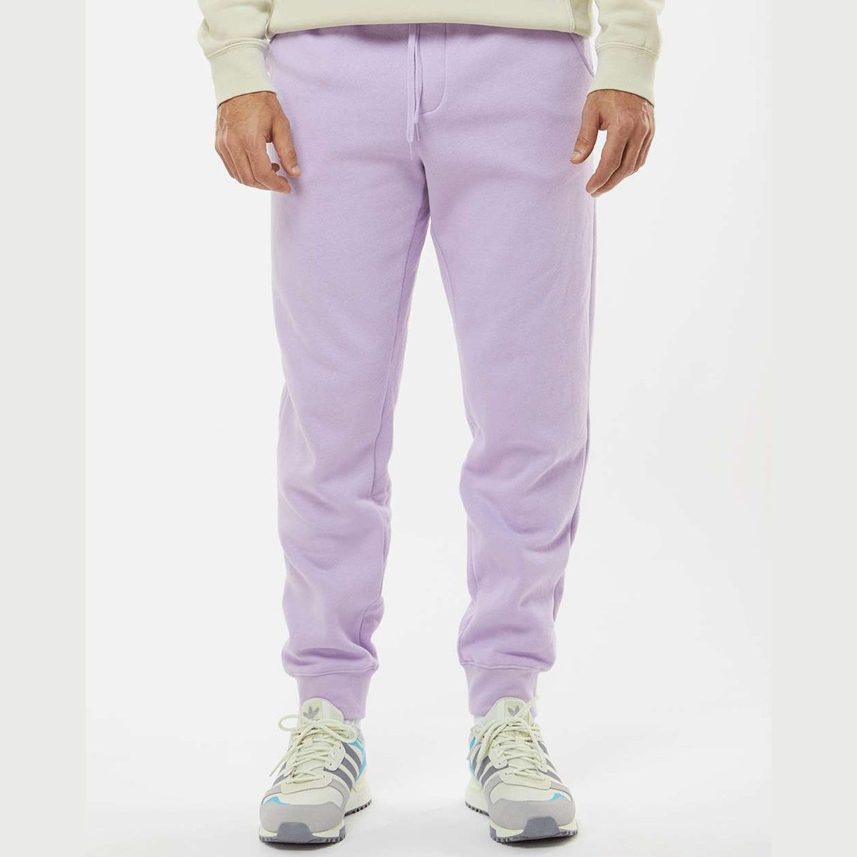 Independent Trading Co. Men's Midweight Fleece Sweatpants - Lavender - On Model Front