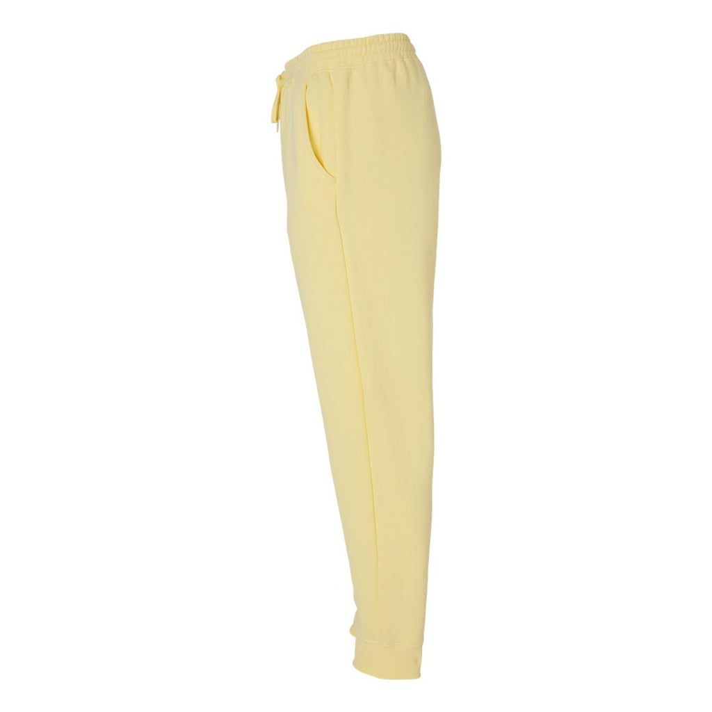 Independent Trading Co. Men's Midweight Fleece Sweatpants - Light Yellow - Direct Side