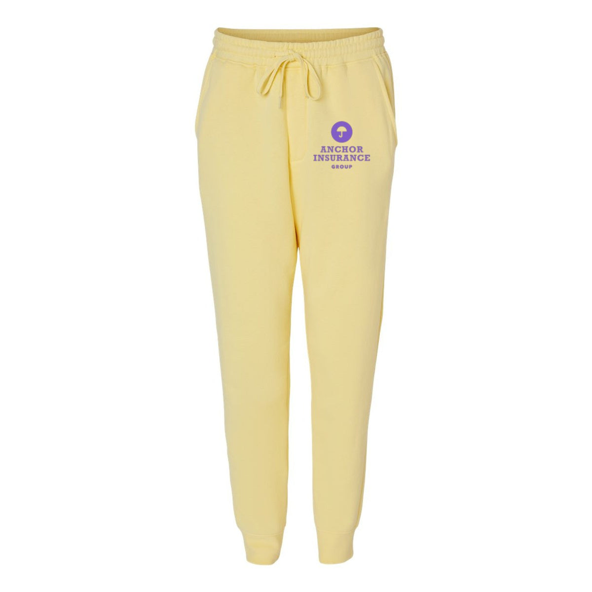Independent Trading Co. Men's Midweight Fleece Sweatpants - Light Yellow - Front