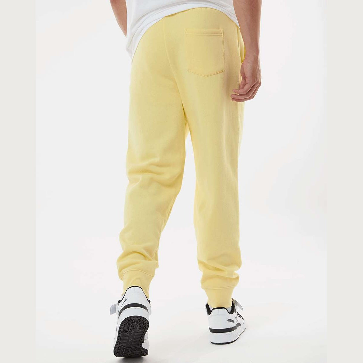 Independent Trading Co. Men's Midweight Fleece Sweatpants - Light Yellow - On Model Back