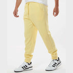 Independent Trading Co. Men's Midweight Fleece Sweatpants - Light Yellow - On Model Side