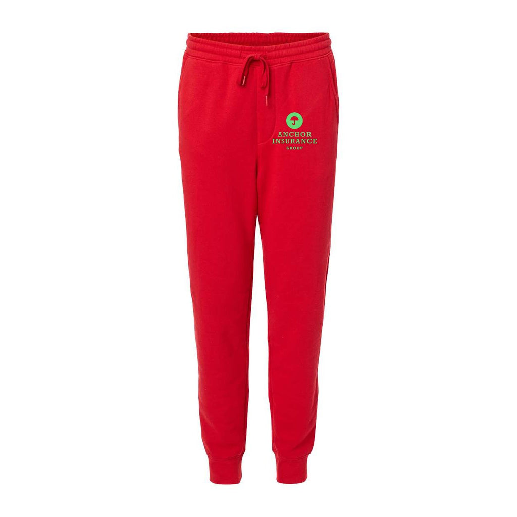 Independent Trading Co. Men's Midweight Fleece Sweatpants - Red - Front