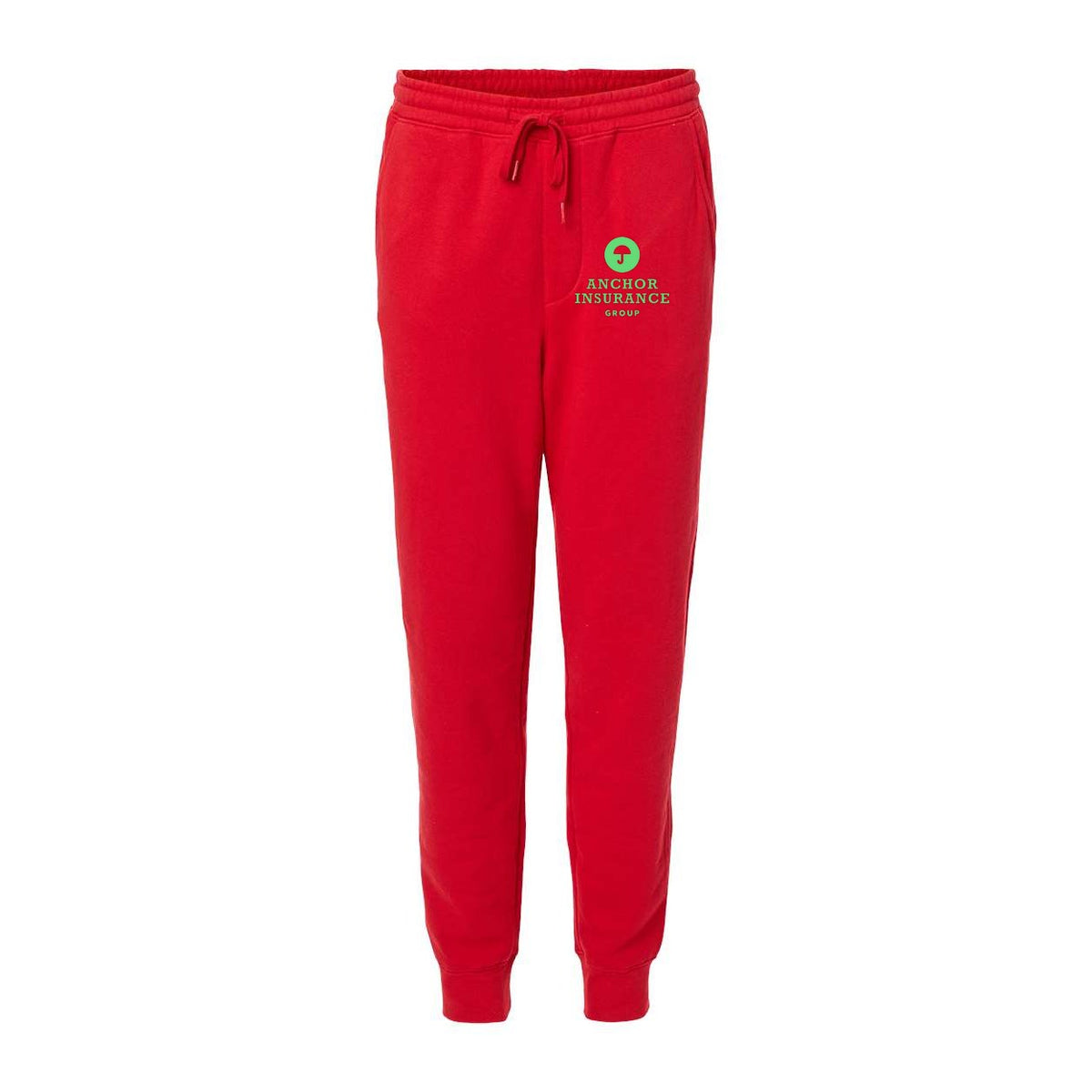 Independent Trading Co. Men's Midweight Fleece Sweatpants - Red - Front