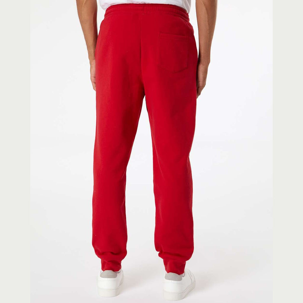 Independent Trading Co. Men's Midweight Fleece Sweatpants - Red - On Model Back