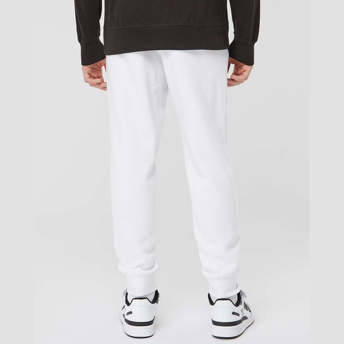 Independent Trading Co. Men's Midweight Fleece Sweatpants - White - On Model Back