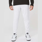 Independent Trading Co. Men's Midweight Fleece Sweatpants - White - On Model Front
