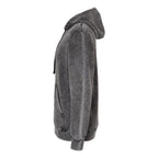 Independent Trading Co. Unisex Midweight Mineral Wash Hooded Sweatshirt Embroidery - Black - Direct Side