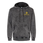 Independent Trading Co. Unisex Midweight Mineral Wash Hooded Sweatshirt Embroidery - Black - Front