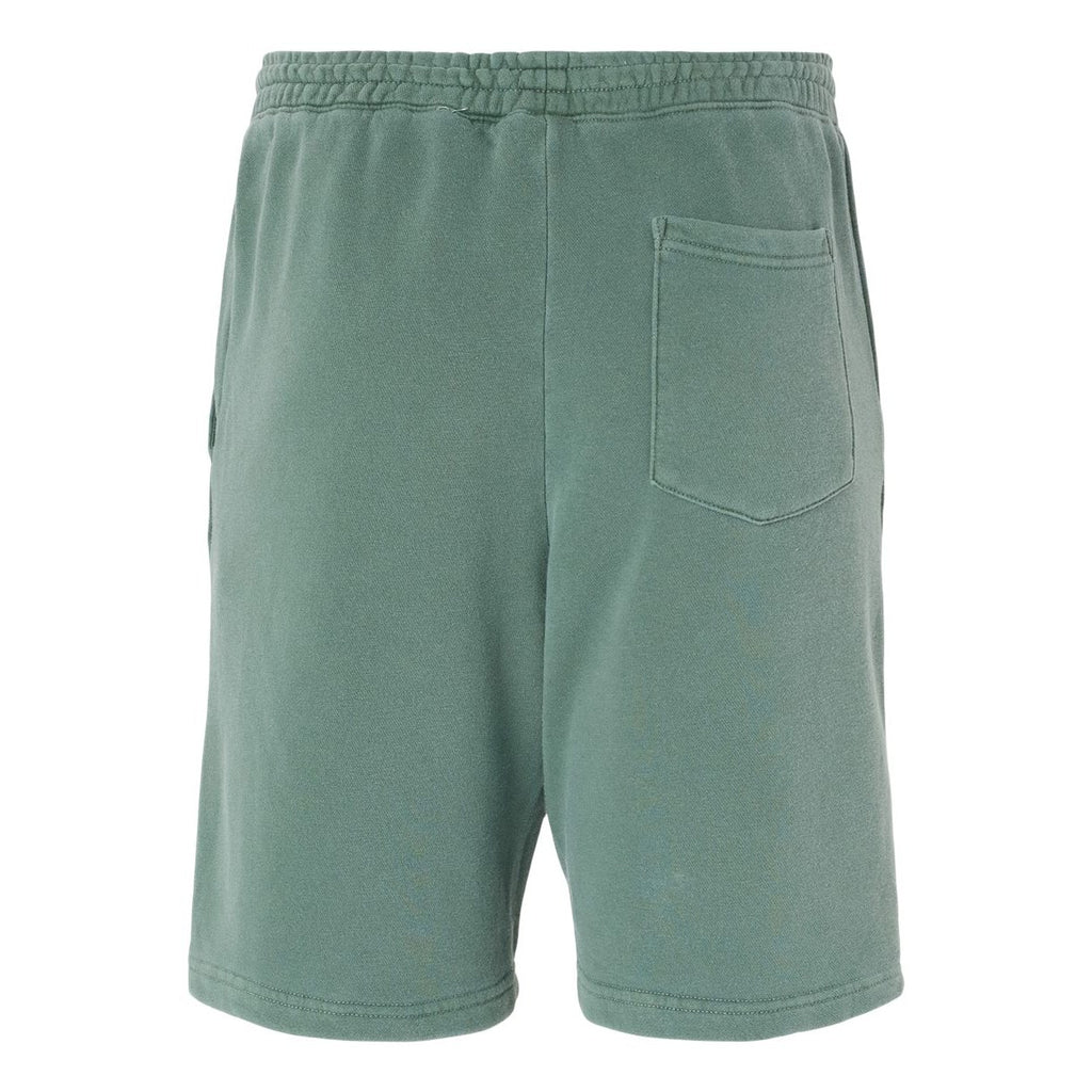 Independent Trading Co. Unisex Pigment-Dyed Fleece Shorts - Pigment Alpine Green - Back