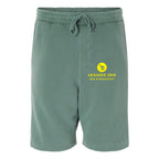 Independent Trading Co. Unisex Pigment-Dyed Fleece Shorts - Pigment Alpine Green - Front
