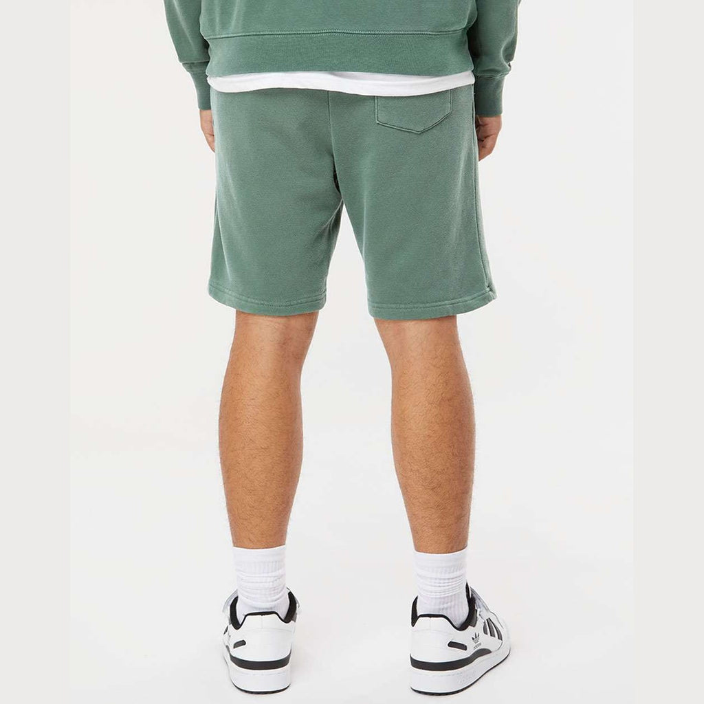 Independent Trading Co. Unisex Pigment-Dyed Fleece Shorts - Pigment Alpine Green - On Model Back