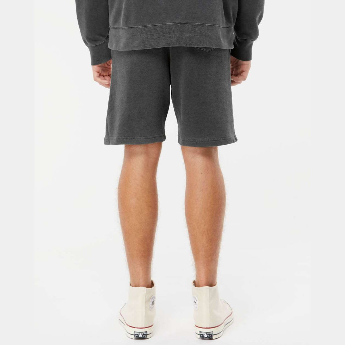 Independent Trading Co. Unisex Pigment-Dyed Fleece Shorts - Pigment Black - On Model Back