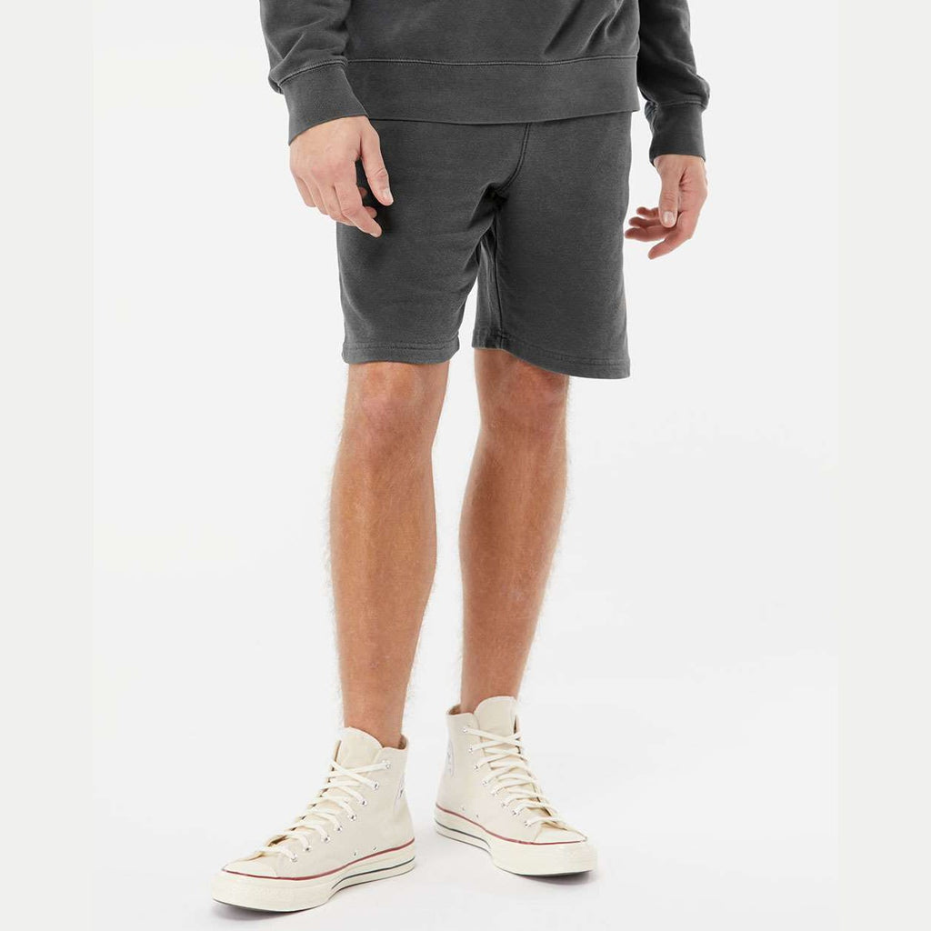 Independent Trading Co. Unisex Pigment-Dyed Fleece Shorts - Pigment Black - On Model Front