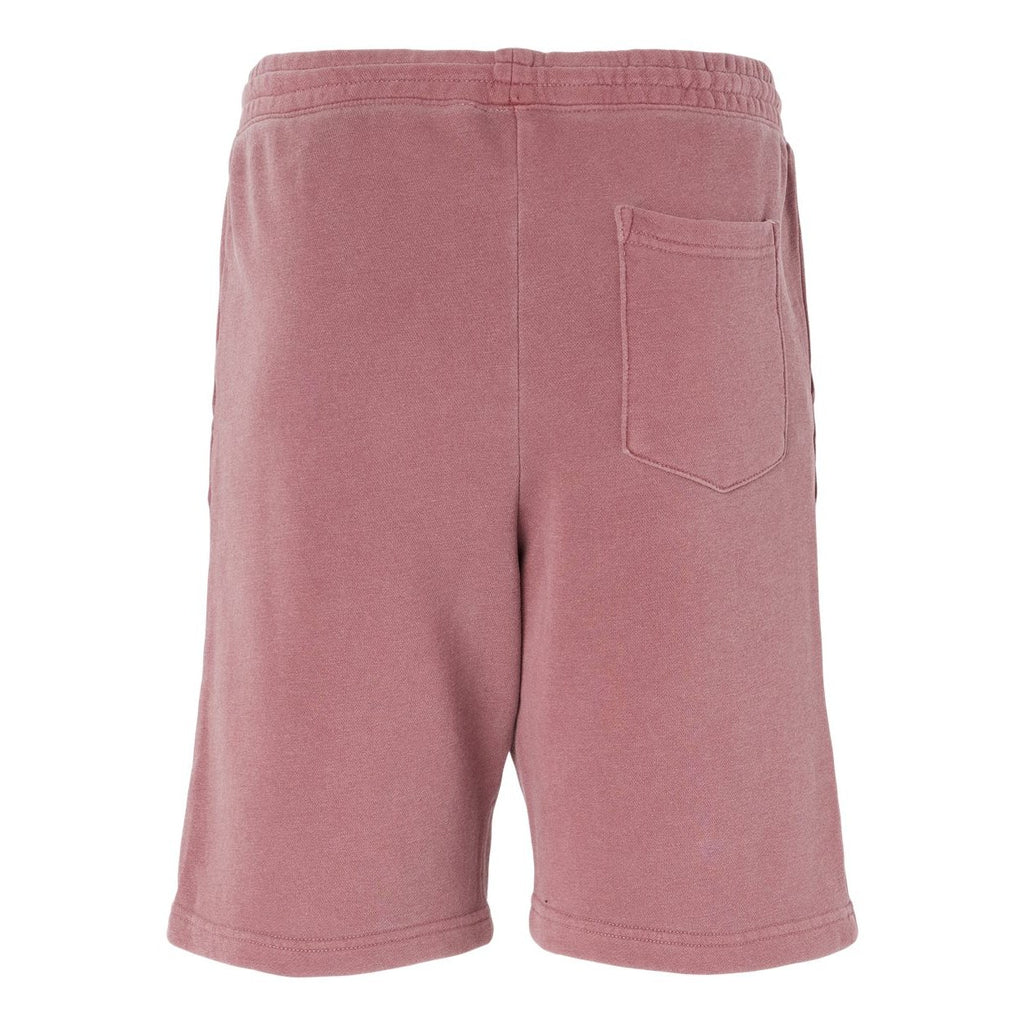 Independent Trading Co. Unisex Pigment-Dyed Fleece Shorts - Pigment Maroon - Back