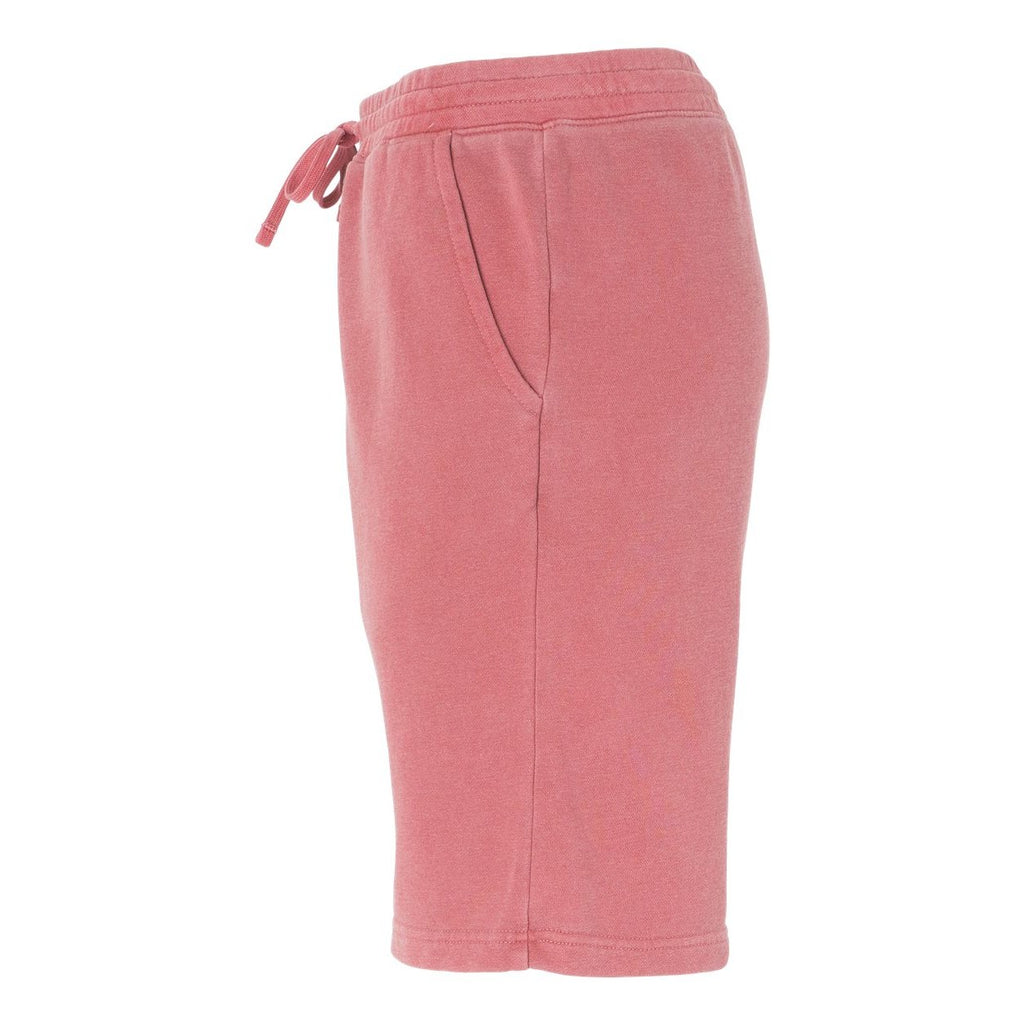 Independent Trading Co. Unisex Pigment-Dyed Fleece Shorts - Pigment Pink - Direct Side