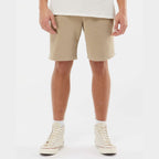 Independent Trading Co. Unisex Pigment-Dyed Fleece Shorts - Pigment Sandstone - On Model Front