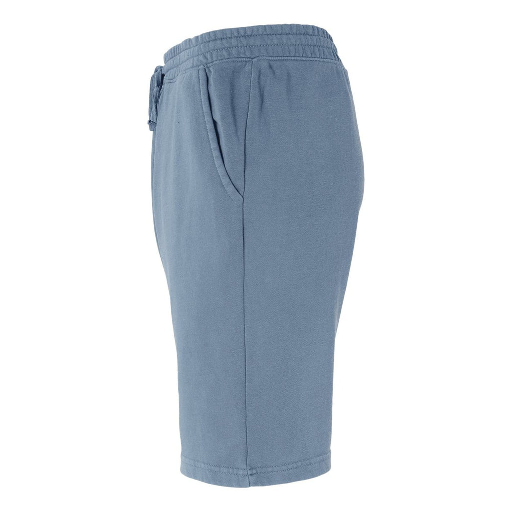 Independent Trading Co. Unisex Pigment-Dyed Fleece Shorts - Pigment Slate Blue - Direct Side