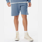Independent Trading Co. Unisex Pigment-Dyed Fleece Shorts - Pigment Slate Blue - On Model Front