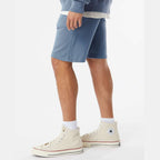 Independent Trading Co. Unisex Pigment-Dyed Fleece Shorts - Pigment Slate Blue - On Model Side