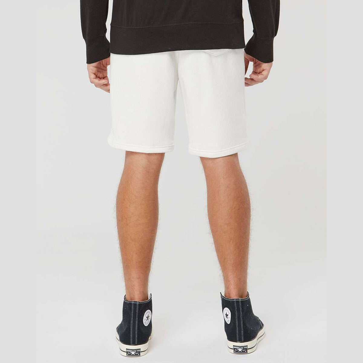 Independent Trading Co. Unisex Pigment-Dyed Fleece Shorts - Prepared For Dye - On Model Back