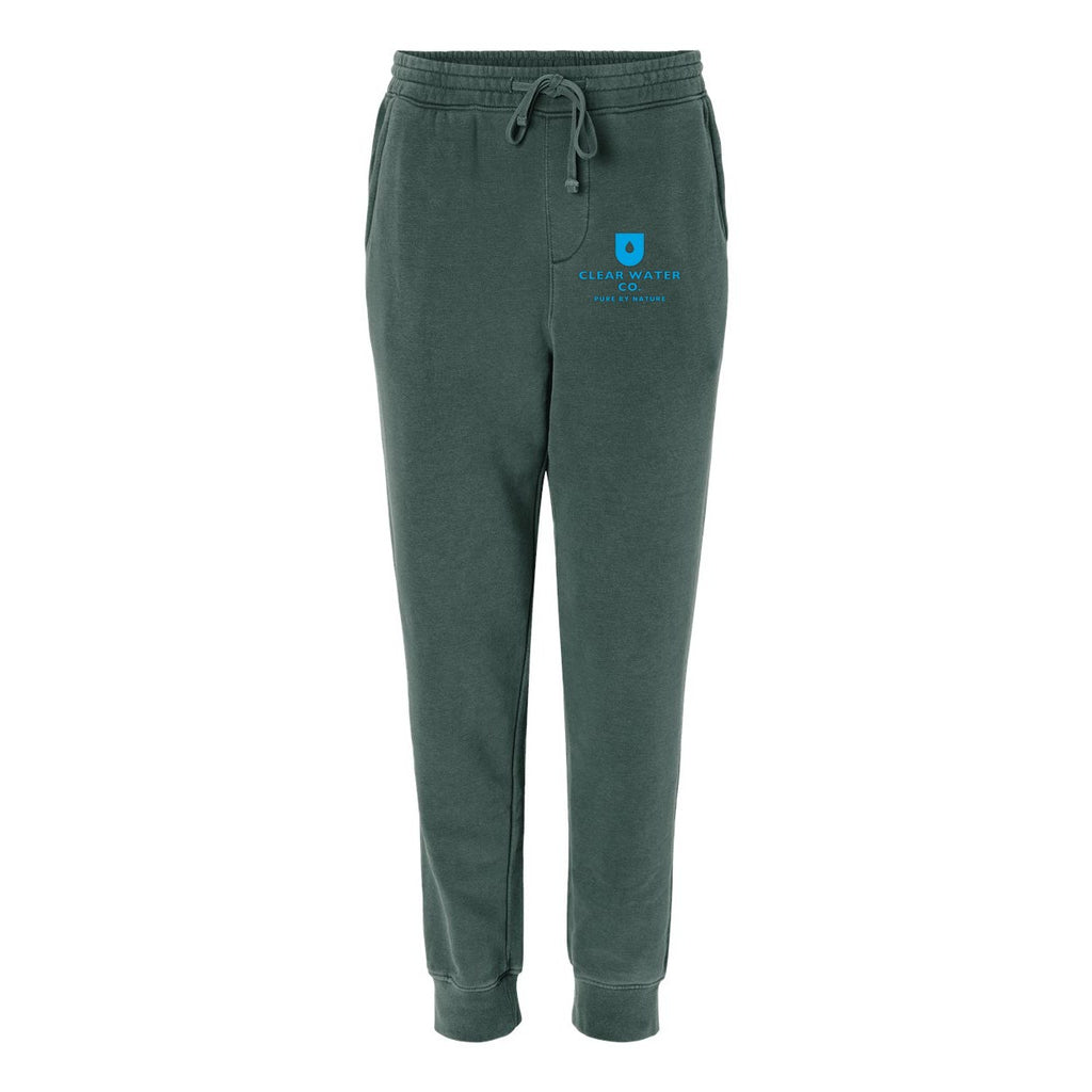 Independent Trading Co. Unisex Pigment-Dyed Fleece Sweatpants - Pigment Alpine Green - Front