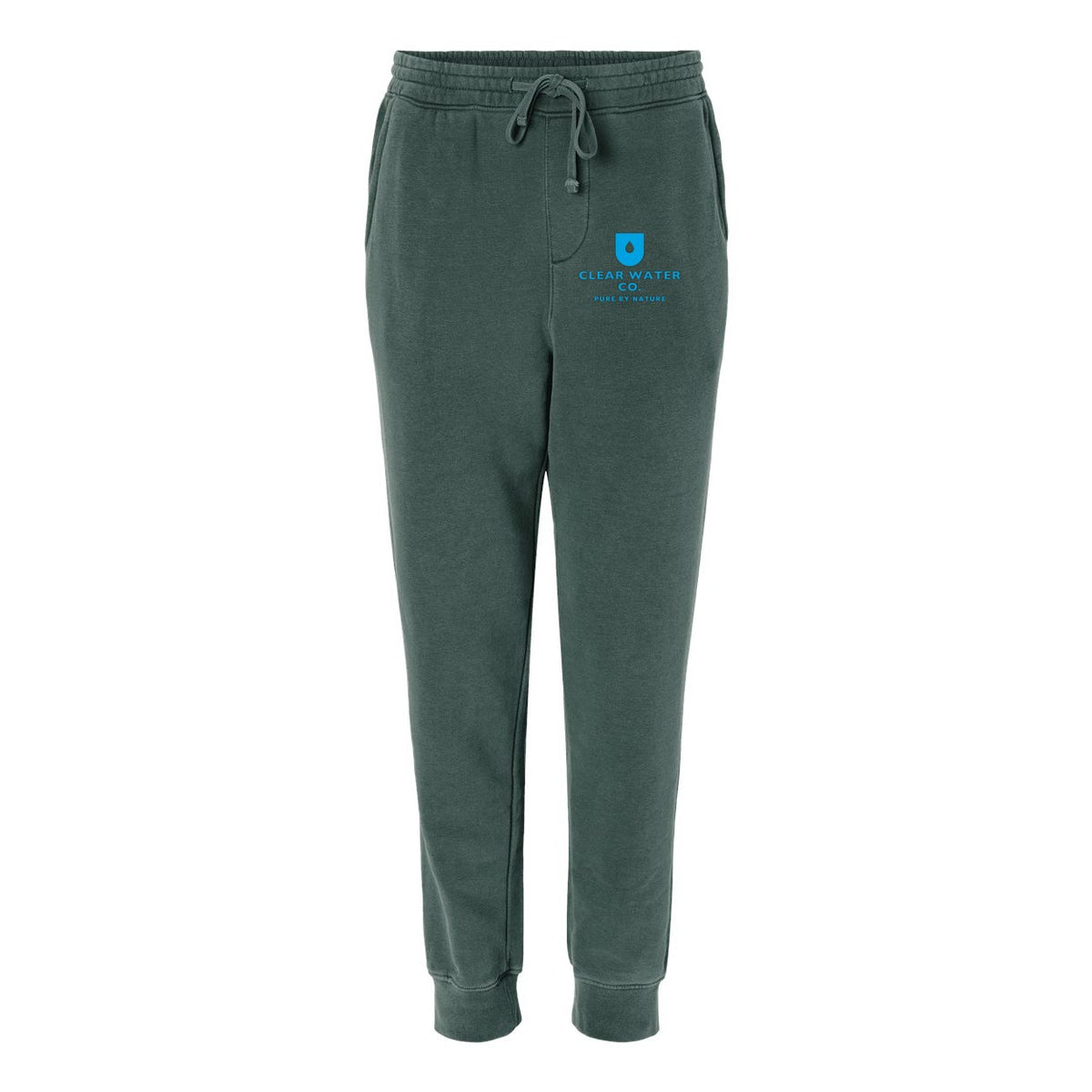 Independent Trading Co. Unisex Pigment-Dyed Fleece Sweatpants - Pigment Alpine Green - Front