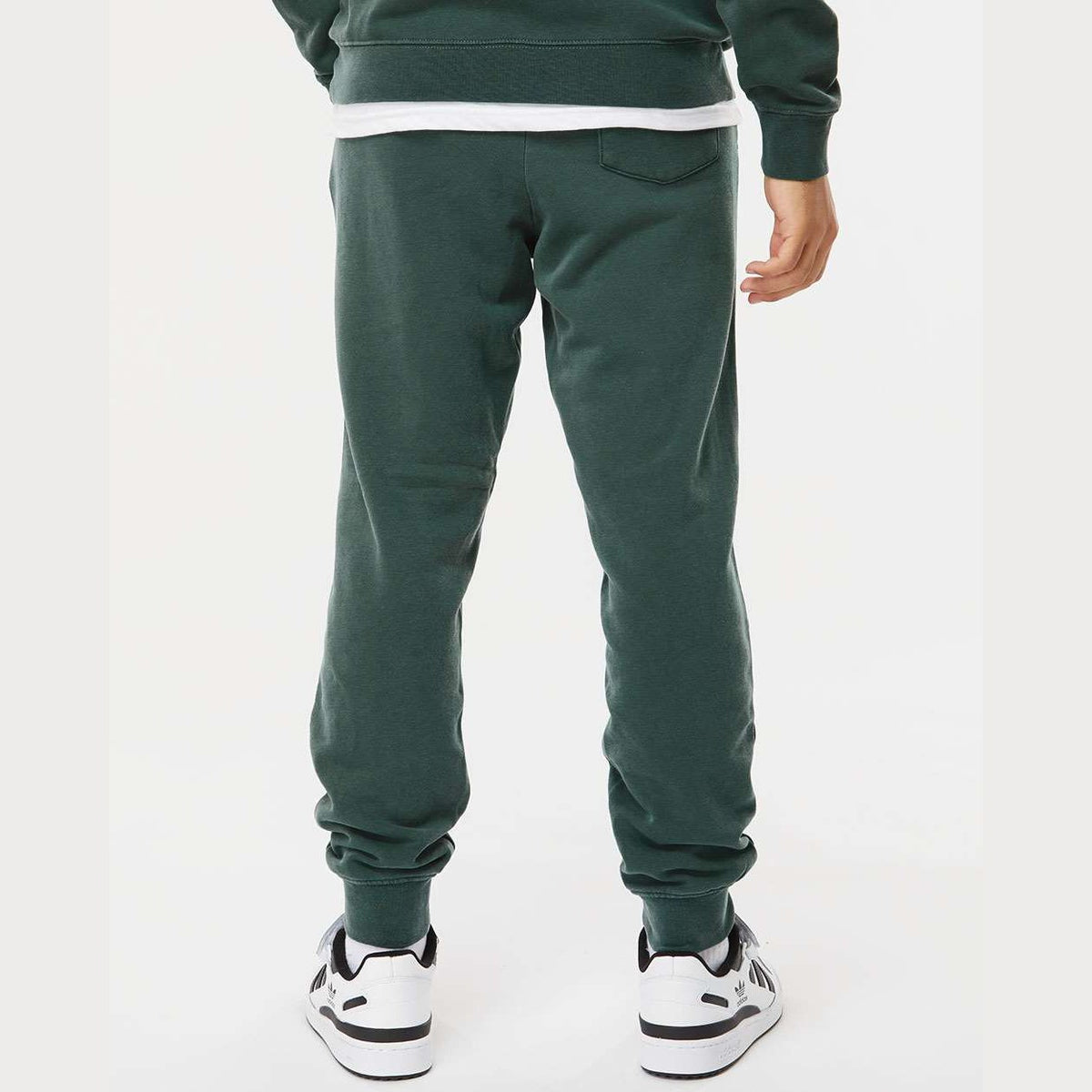 Independent Trading Co. Unisex Pigment-Dyed Fleece Sweatpants - Pigment Alpine Green - On Model Back