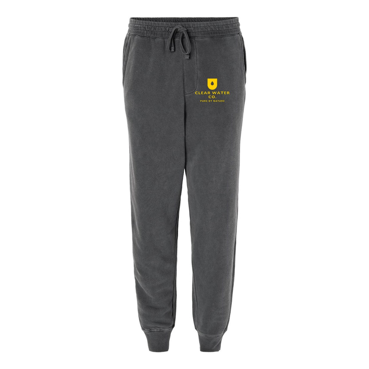 Independent Trading Co. Unisex Pigment-Dyed Fleece Sweatpants - Pigment Black - Front