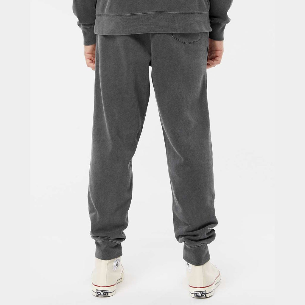 Independent Trading Co. Unisex Pigment-Dyed Fleece Sweatpants - Pigment Black - On Model Back