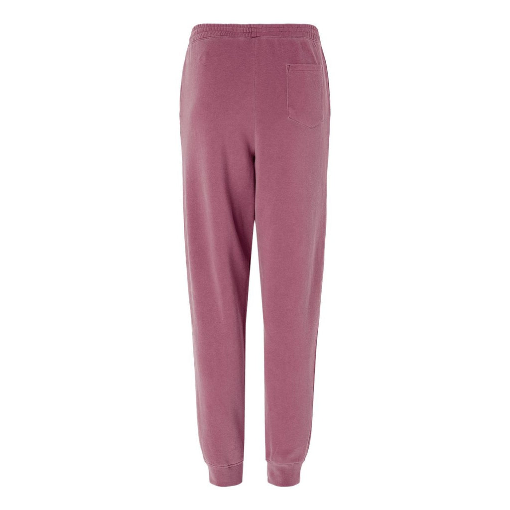 Independent Trading Co. Unisex Pigment-Dyed Fleece Sweatpants - Pigment Maroon - Back
