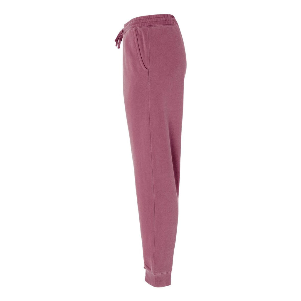 Independent Trading Co. Unisex Pigment-Dyed Fleece Sweatpants - Pigment Maroon - Direct Side