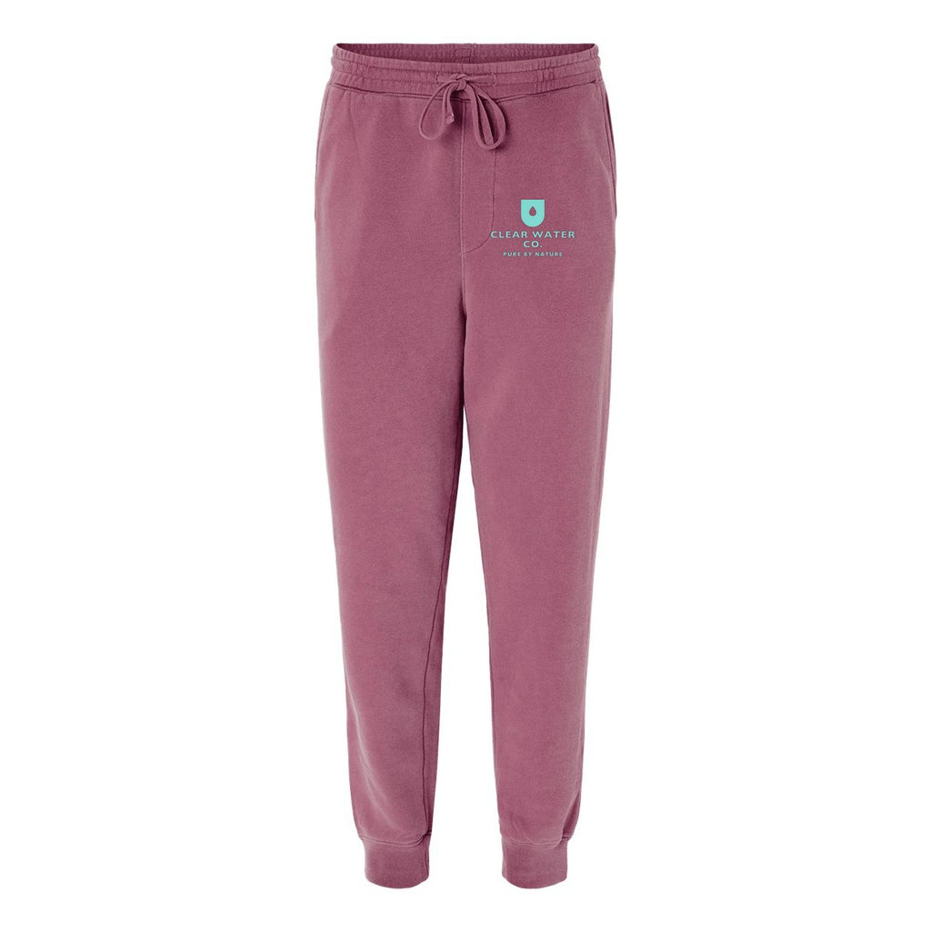 Independent Trading Co. Unisex Pigment-Dyed Fleece Sweatpants - Pigment Maroon - Front