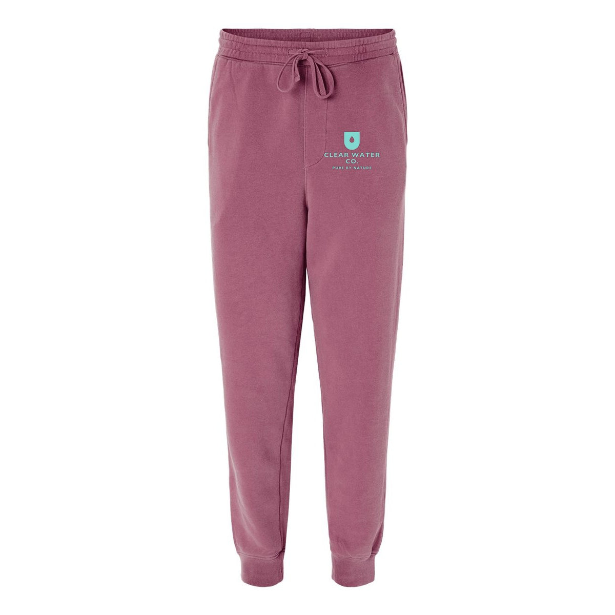 Independent Trading Co. Unisex Pigment-Dyed Fleece Sweatpants - Pigment Maroon - Front